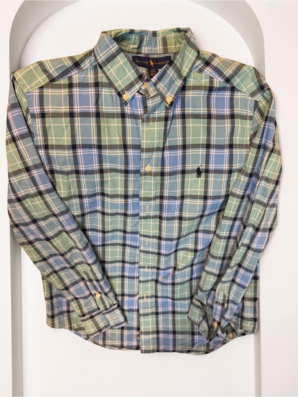Lot of 2 Boys Button-Down Shirts Size L & XL Like New‎ Old Navy Ralph Lauren